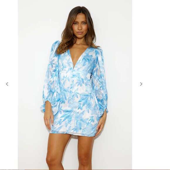 NEW with Tags! Floral Light Blue Gorgeous HelloMolly Dress - Picture 4 of 10